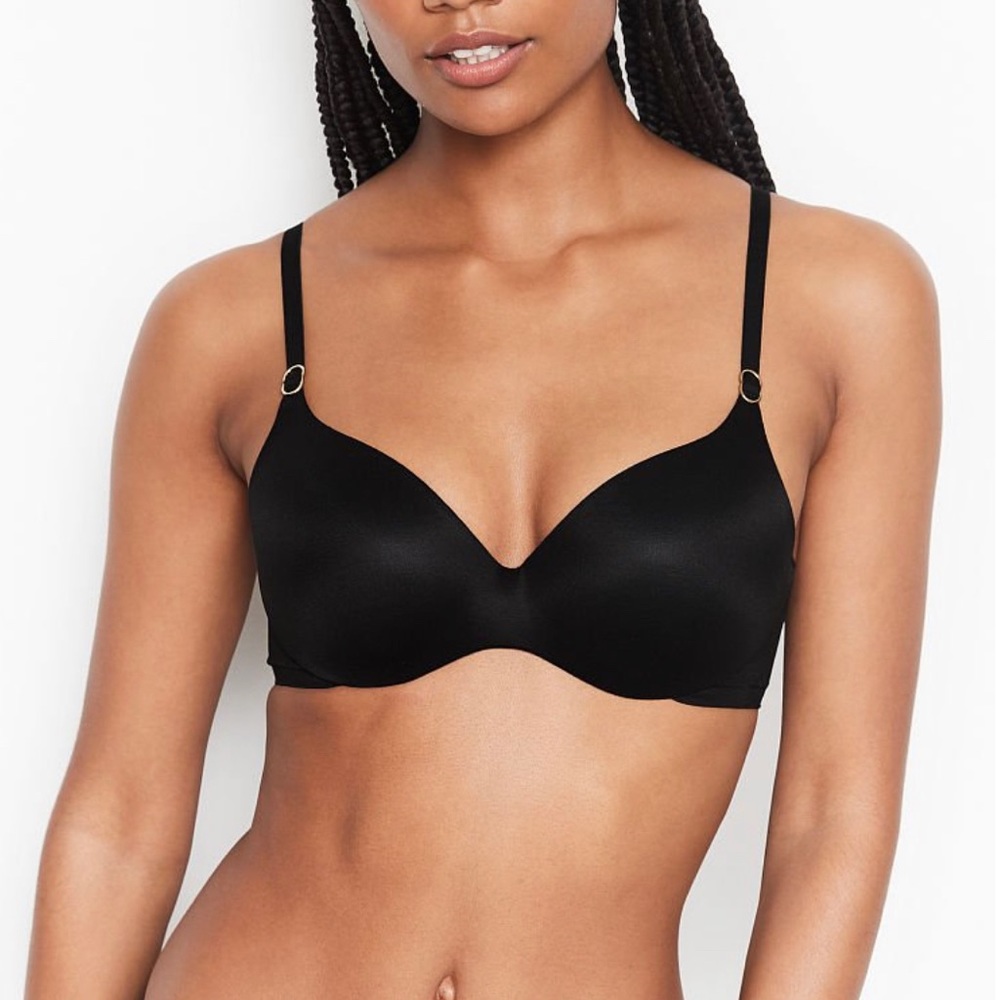 PINK Victoria’s Secret Black Push-Up Bra 34C Lightly Padded Sexy Comfort